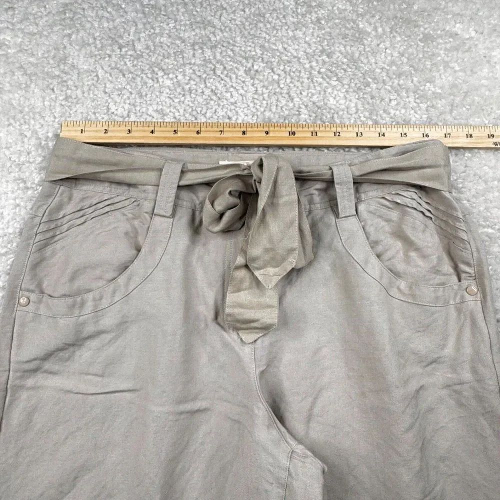 Sandro Linen Blend Barrel Drawstring Pants Beige - Picture 10 of 10